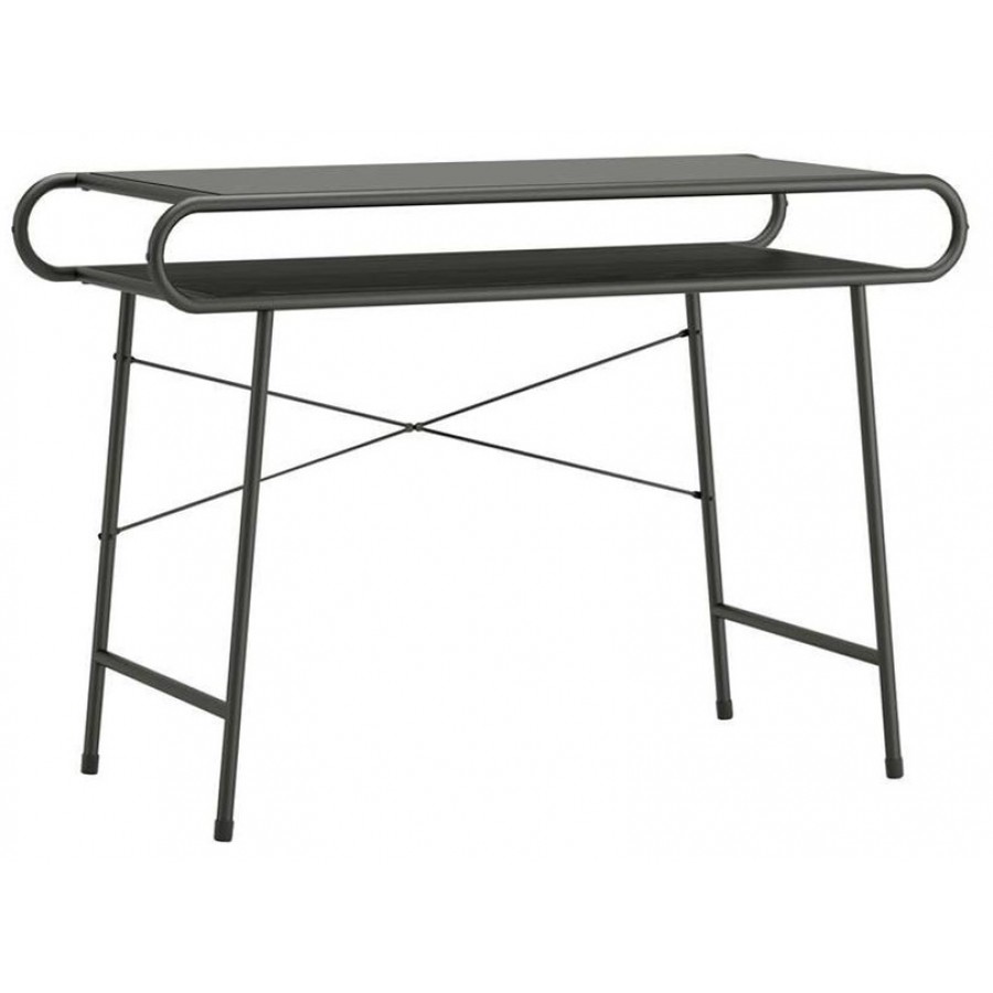 Metro Black Glass Top Home Desk 